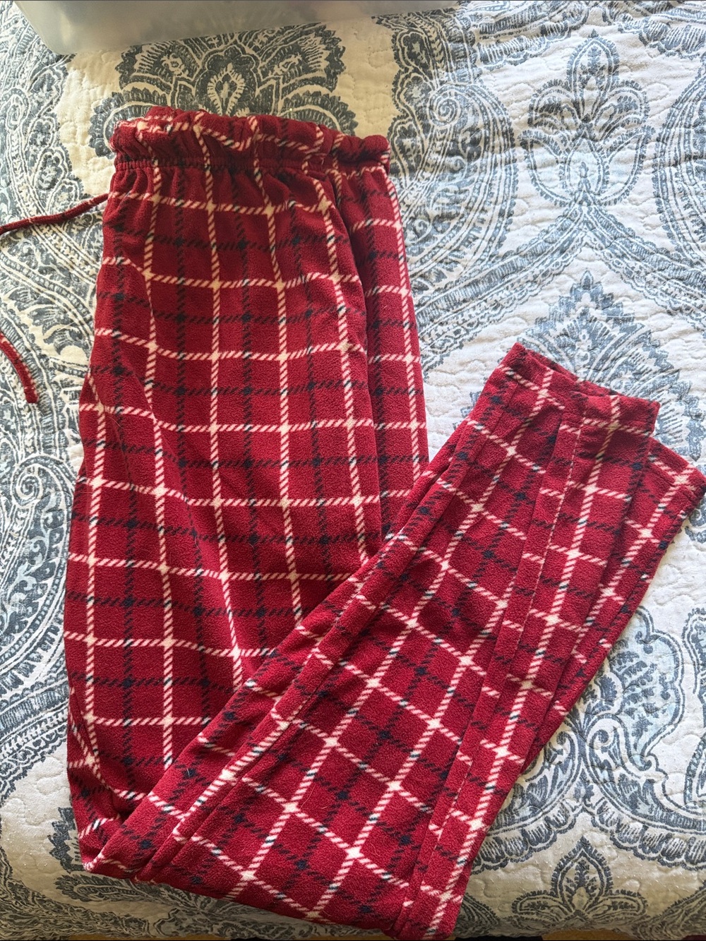 Women's Red Plaid Fleece Pajama Pants